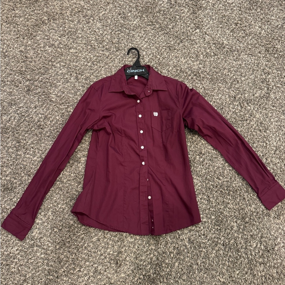 Cinch Women's Deep Red Button-Down Shirt